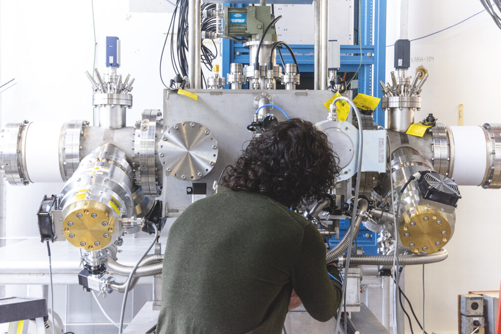 Student working on experimental apparatus at TRIUMF